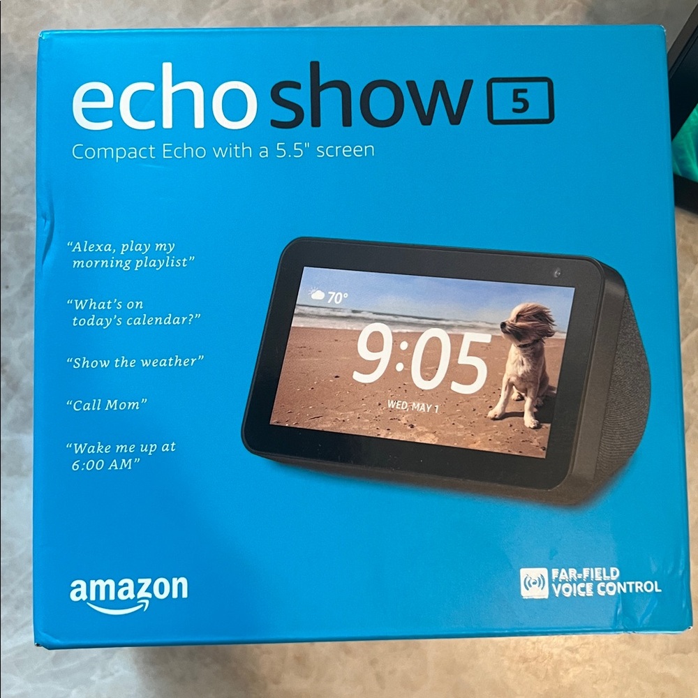 In box, opened and powered on, factory reset. Amazon Echo Show 5 (2nd Gen)